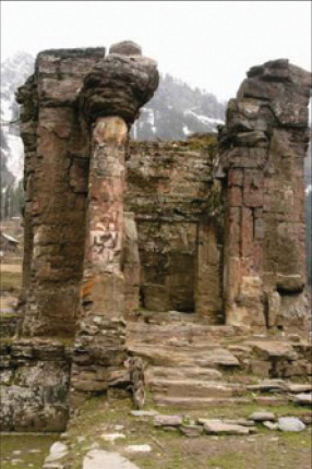 Sharda Temple in ruins at Sardi (PoK)