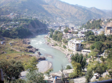 A view of Muzaffarabad Town.