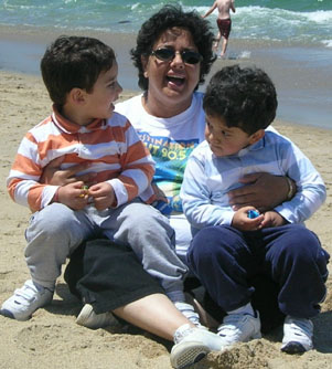 Anjali Kaul with her twins Surya and Arjun